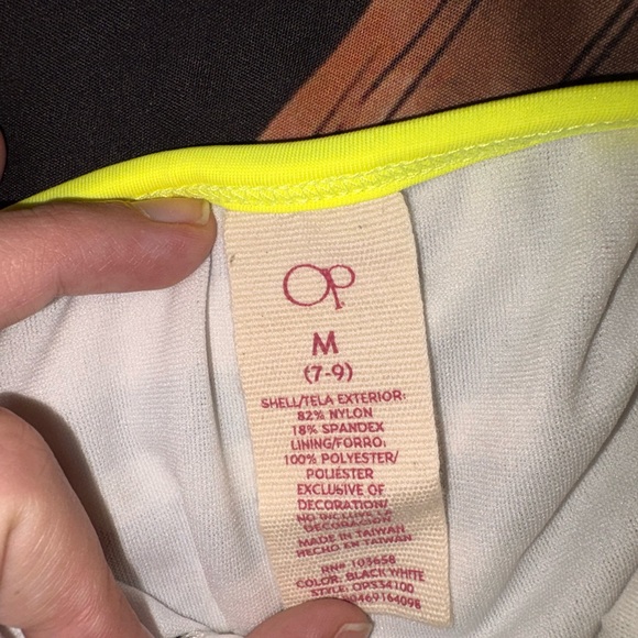 OP White Swimsuit with Neon Yellow Trim - Picture 2 of 2